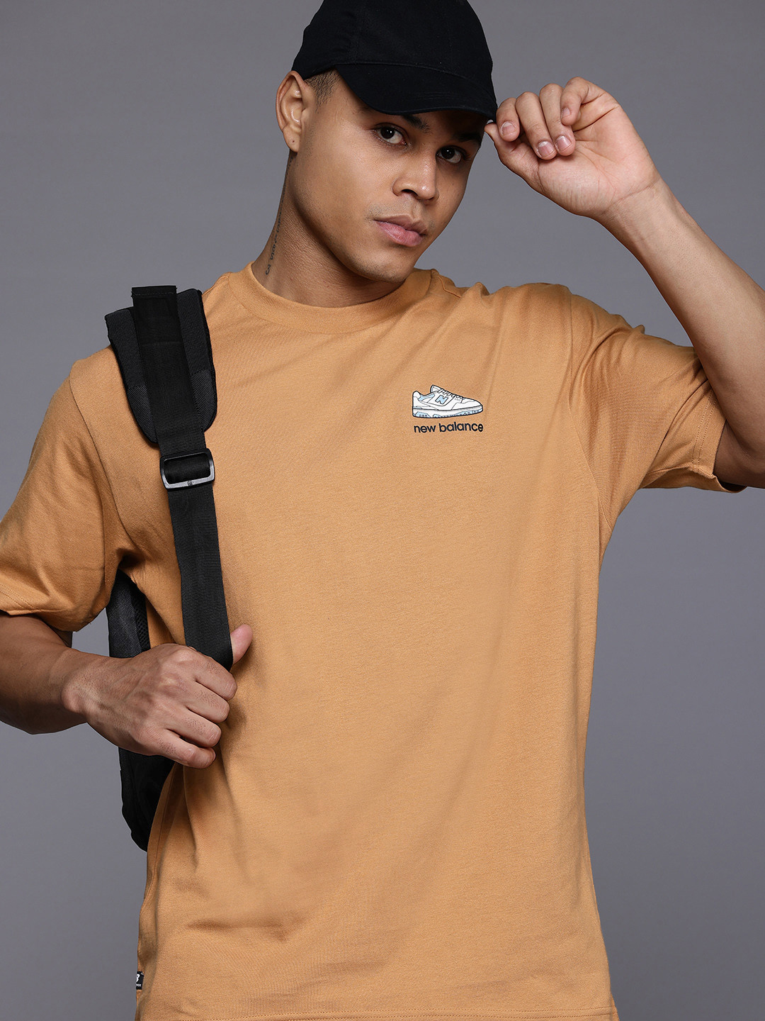 New Balance Drop-Shoulder Sleeves Pure Cotton T-shirt