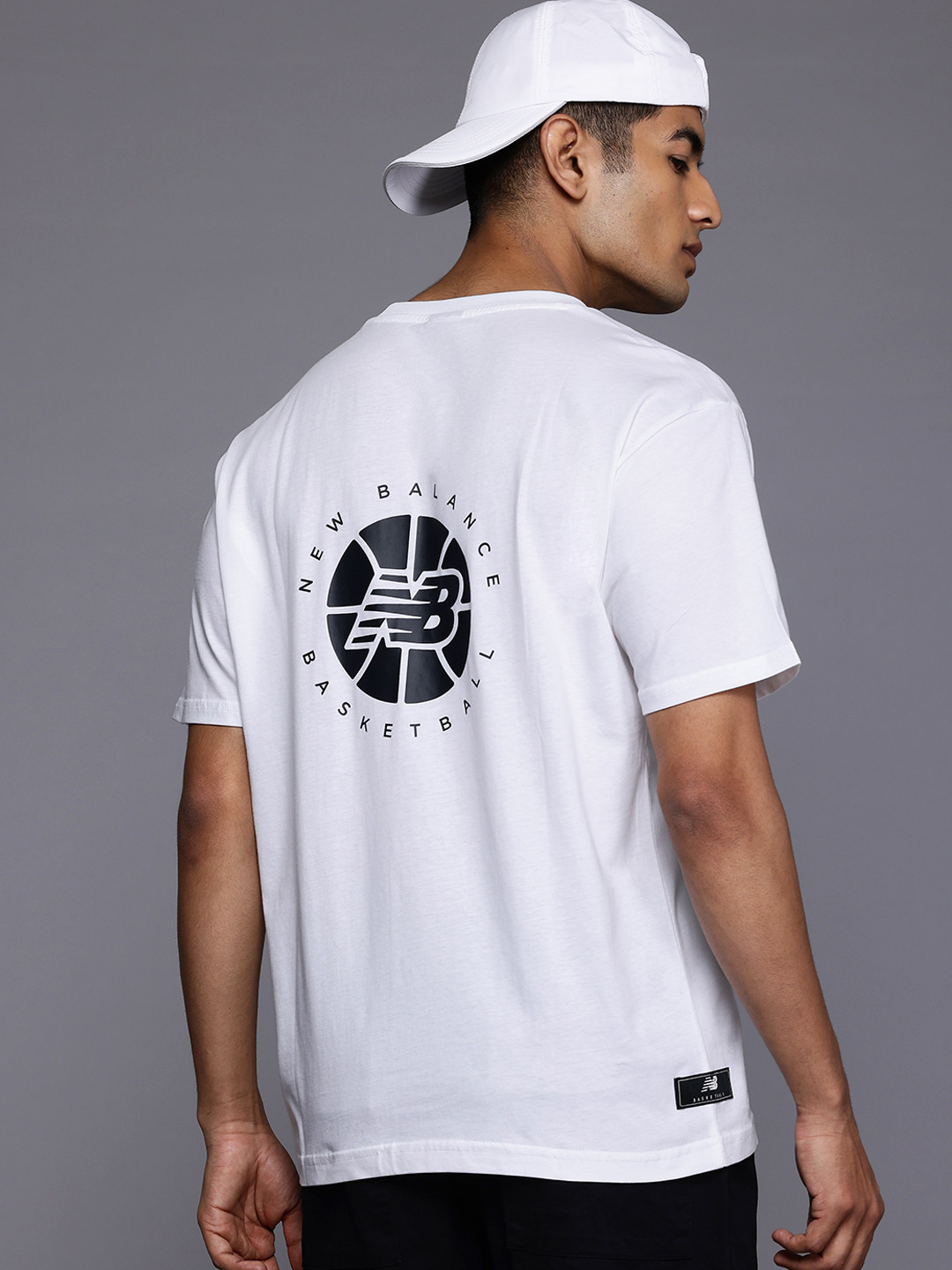 New Balance Brand Logo Printed Drop-Shoulder Sleeves Pure Cotton T-shirt