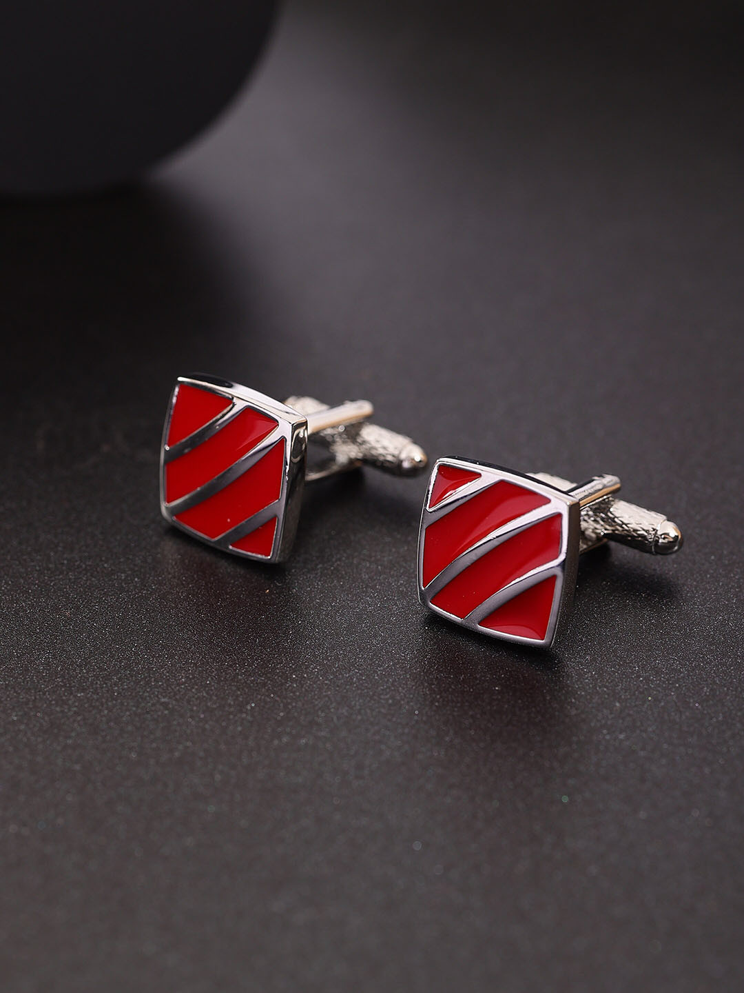 Alvaro Castagnino Metal Striped Square Cufflink
