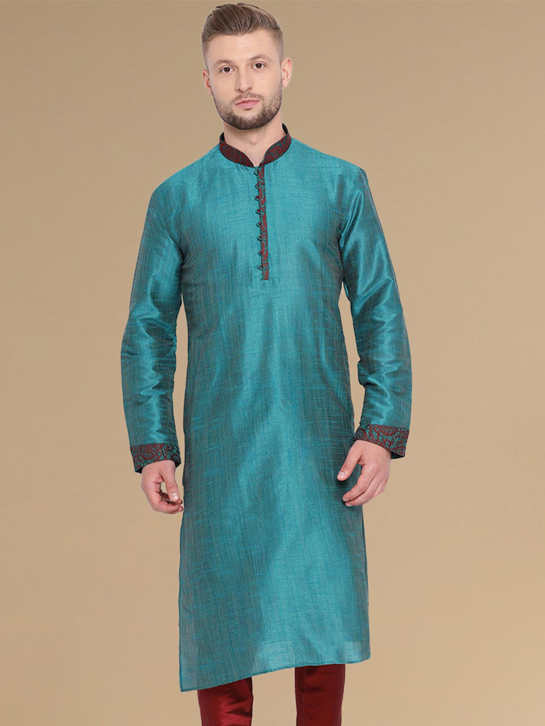 Here&Now X Sanwara  Woven Design Thread Work Strigth Kurta