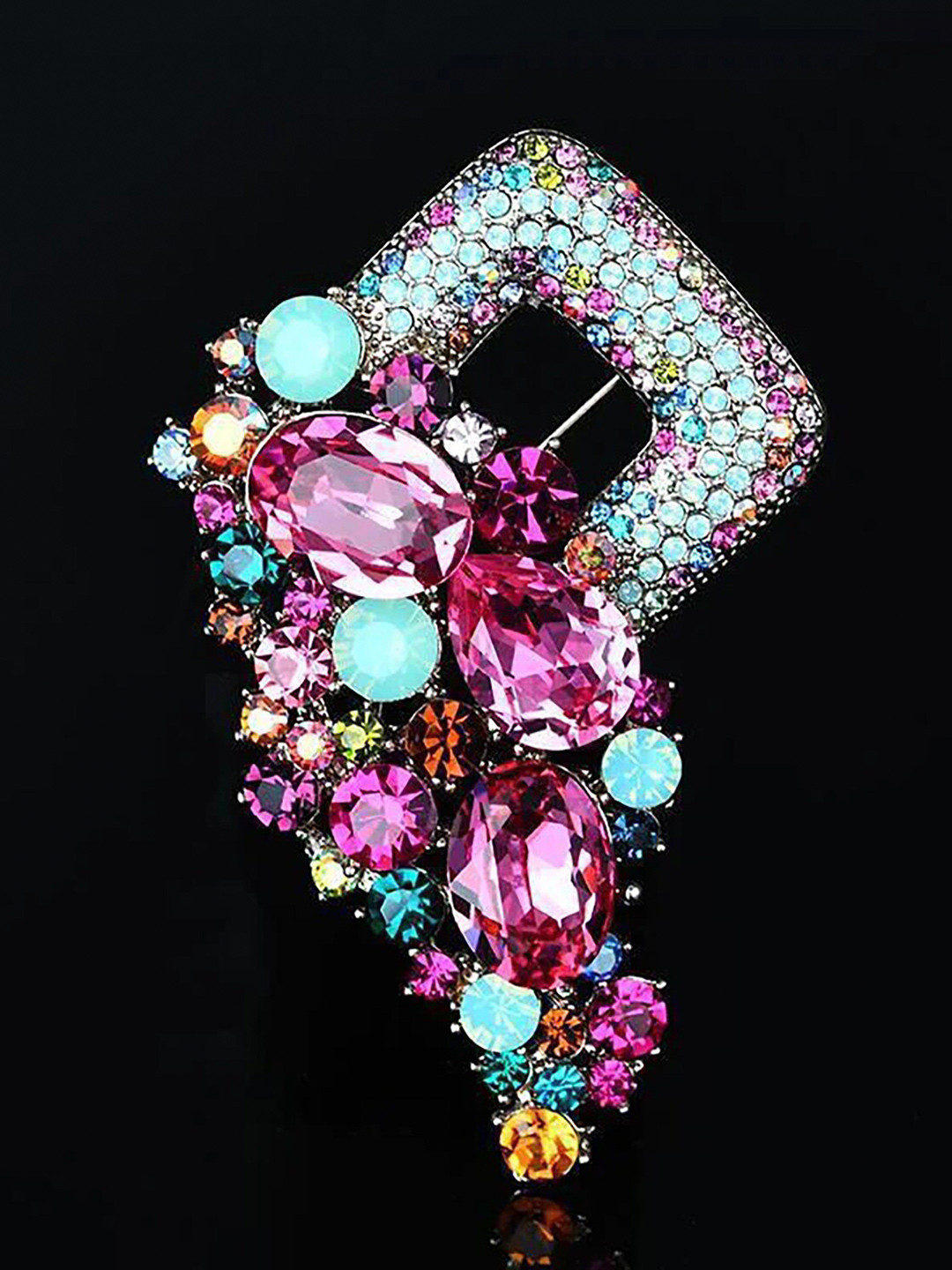 SYGA Women Stone Studded Lapel Pin