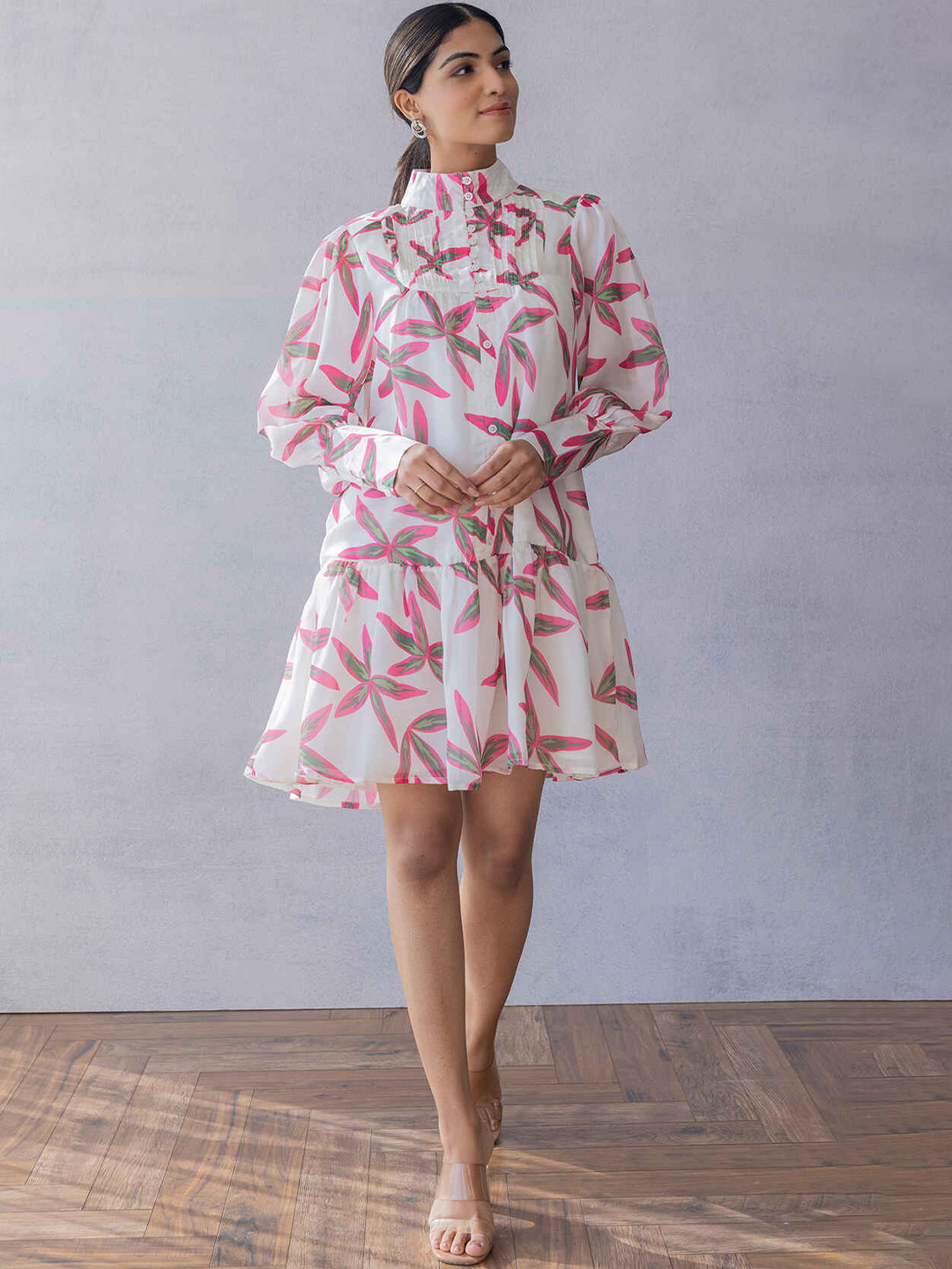 Polago Clothing Floral Printed A-Line Dress