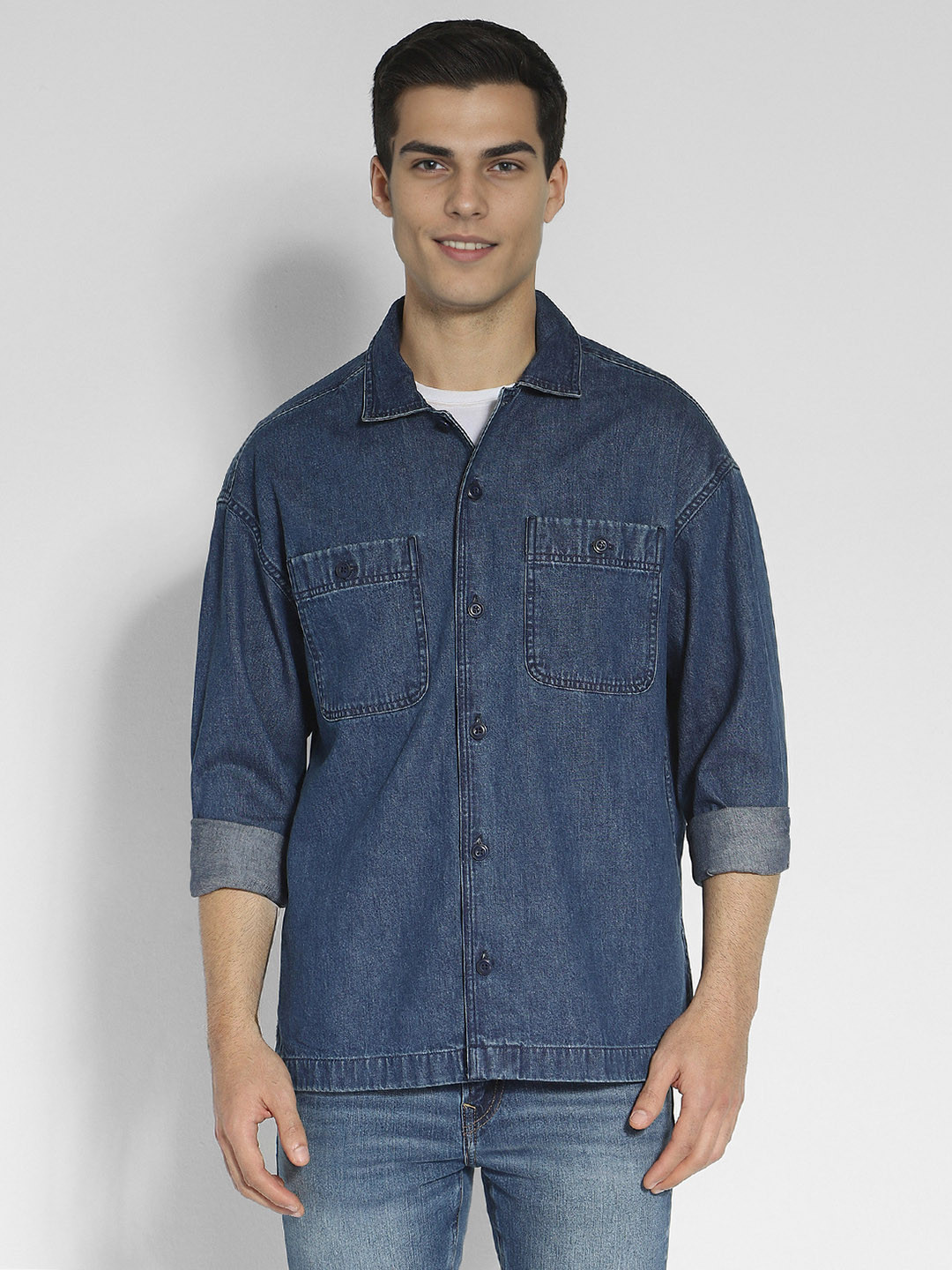 AMERICAN EAGLE OUTFITTERS Cotton Denim Casual Shirt