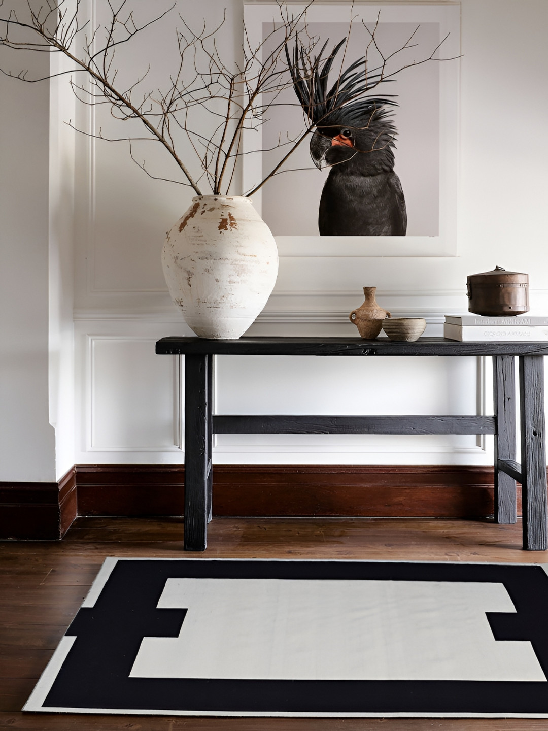 Rugberry Grey Abstract Printed Hand-Tufted Carpet