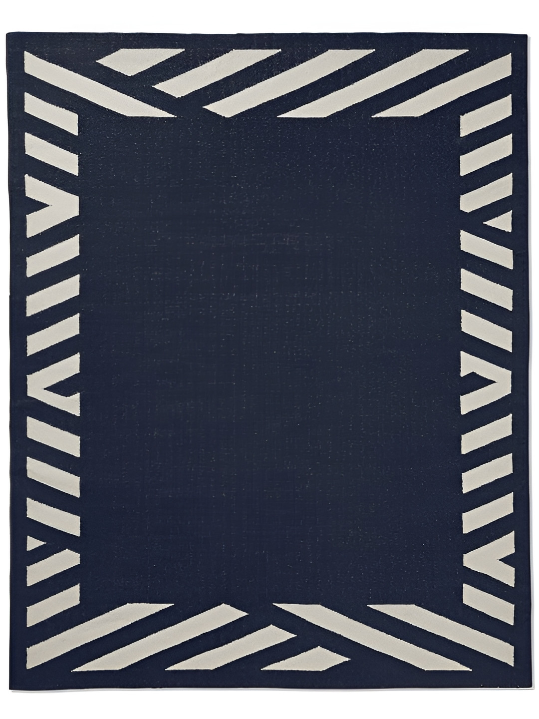 Rugberry Black & Cream Geometric Printed Hand Tufted Carpet