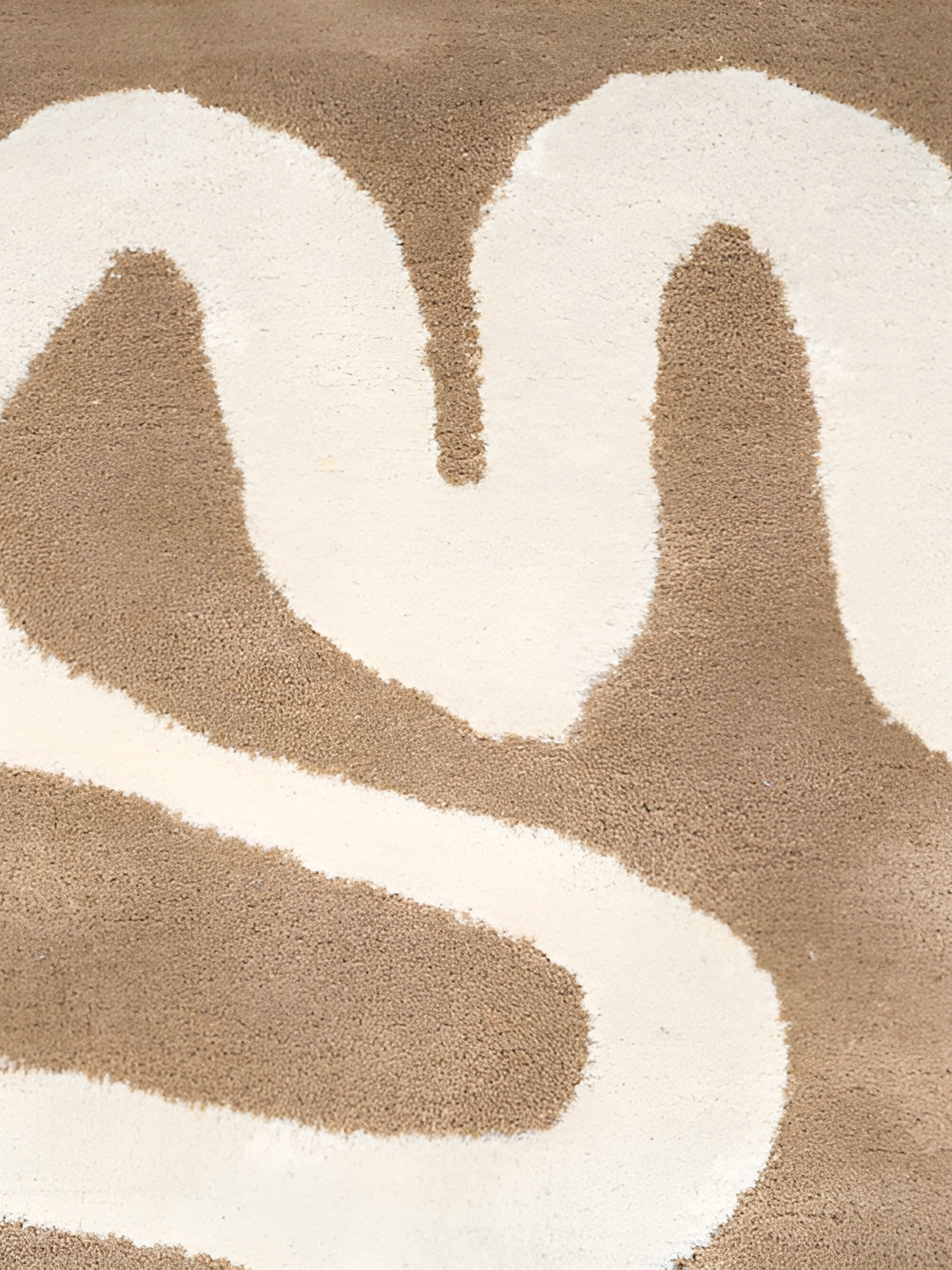 Rugberry Brown Abstract Hand-Tufted Woollen Carpet