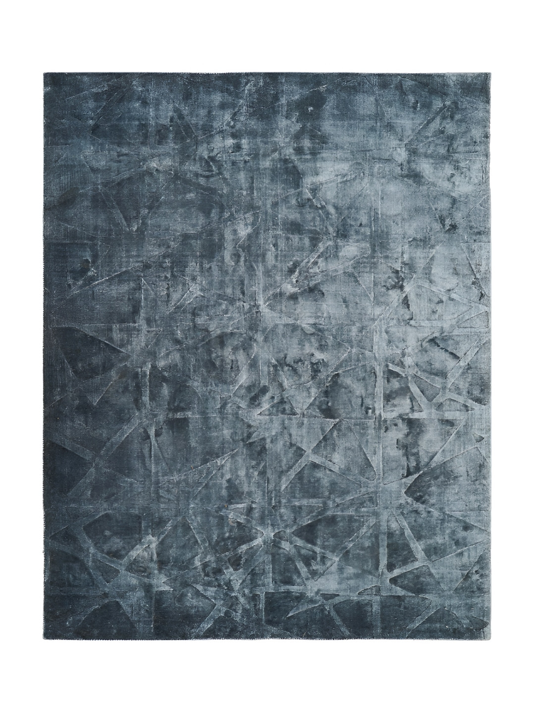 Rugberry Blue & White Abstract Hand-Tufted Woollen Carpet