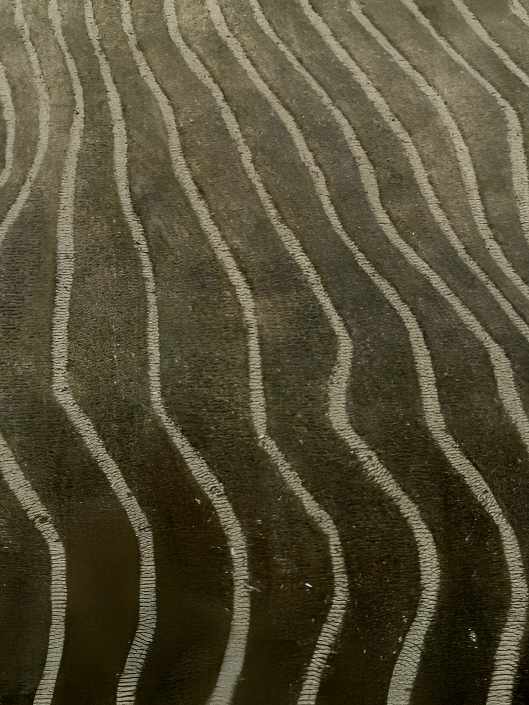 Rugberry Green Striped Hand-Tufted Woollen Carpet