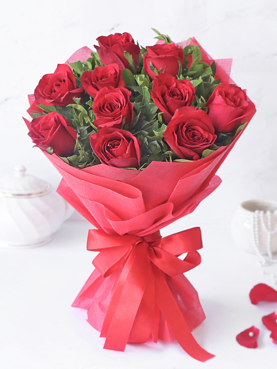 IGP Red 10 Pieces Rose Fresh Flower Bouquet