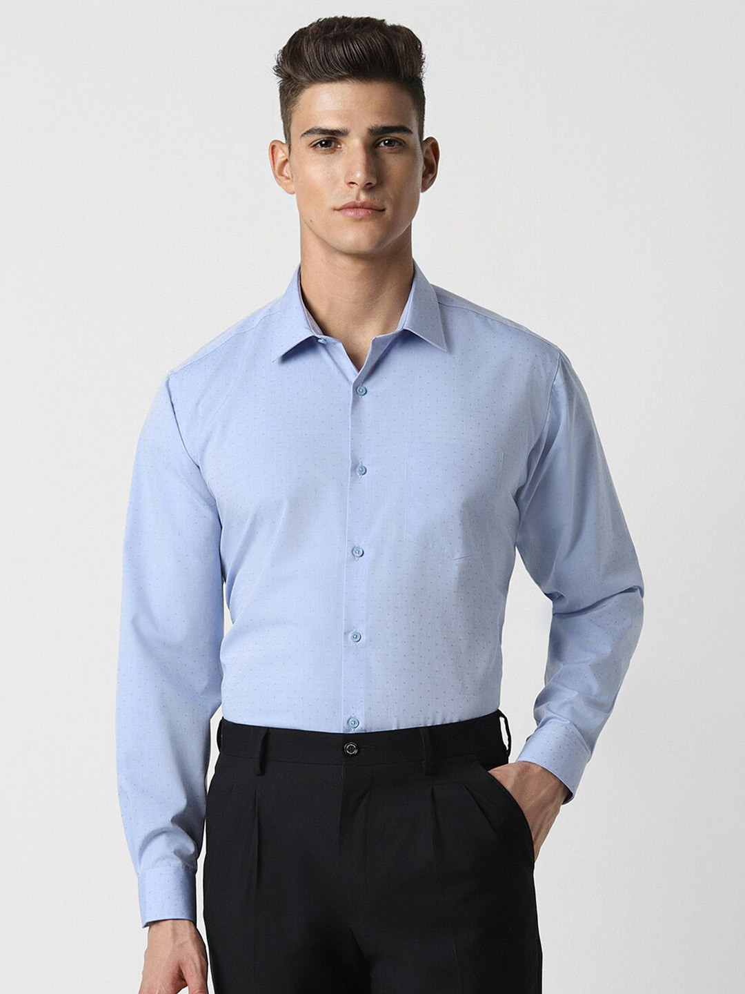 Van Heusen Micro Ditsy Printed Opaque Cotton Formal Shirt