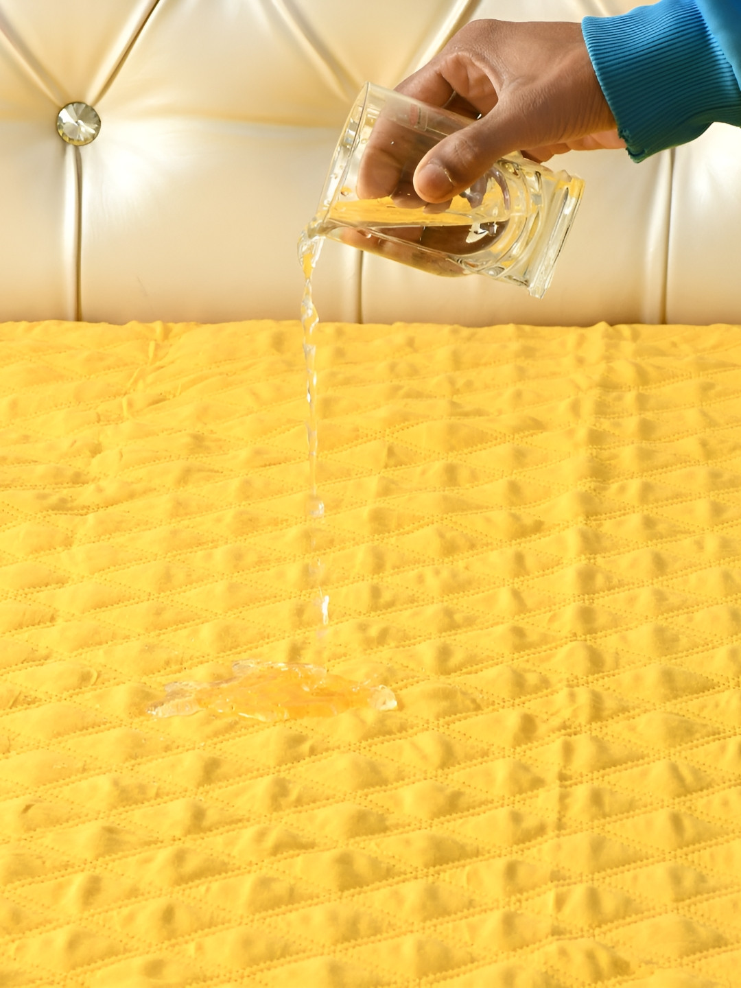 MallowWorld Yellow Cotton Mattress Protector