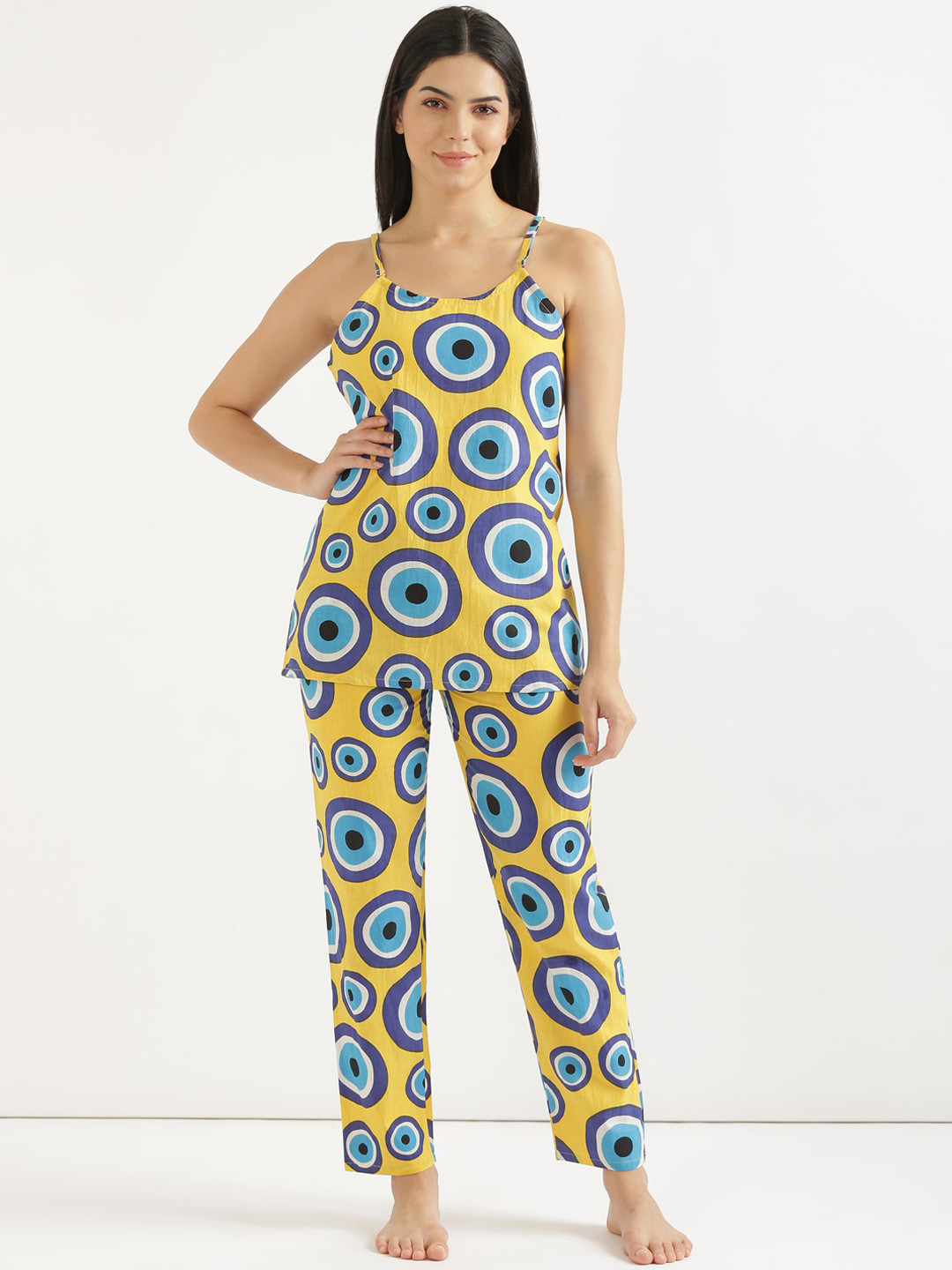 SHOOLIN Geometric Printed Pure Cotton Night suit