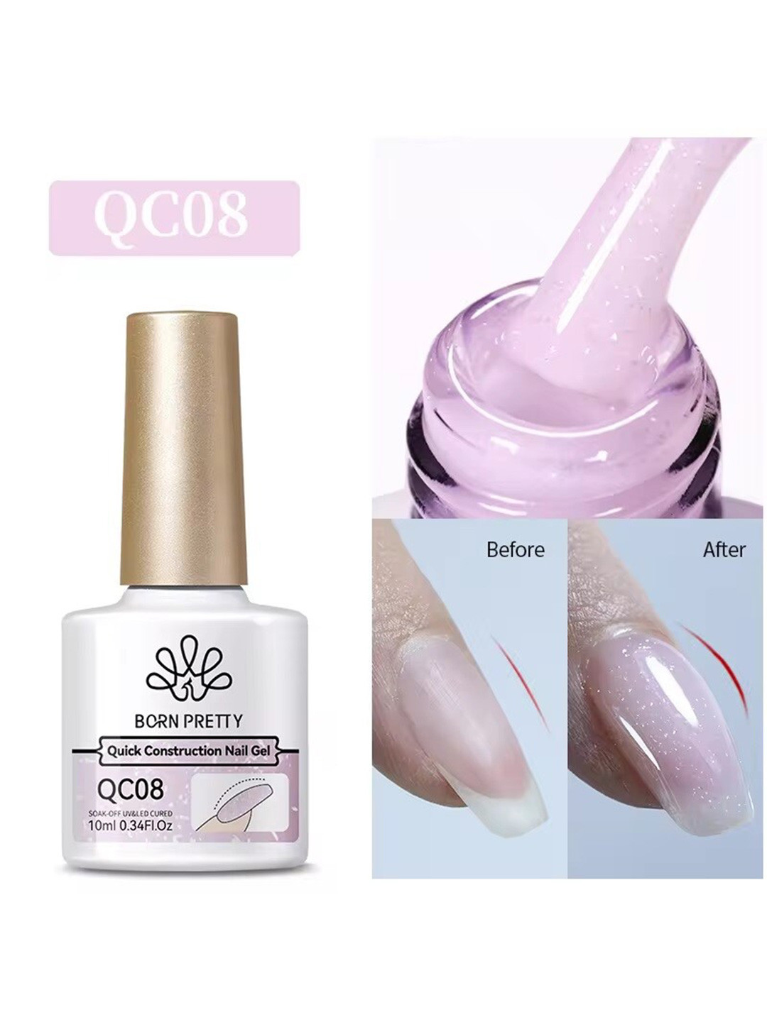 BORN PRETTY Quick Construction Nail Extension Gel Nail Polish - 10ml - QC08