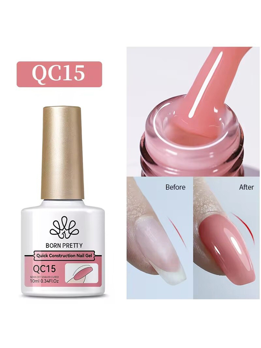 BORN PRETTY Quick Construction Nail Extension Gel Nail Polish - 10ml - QC015