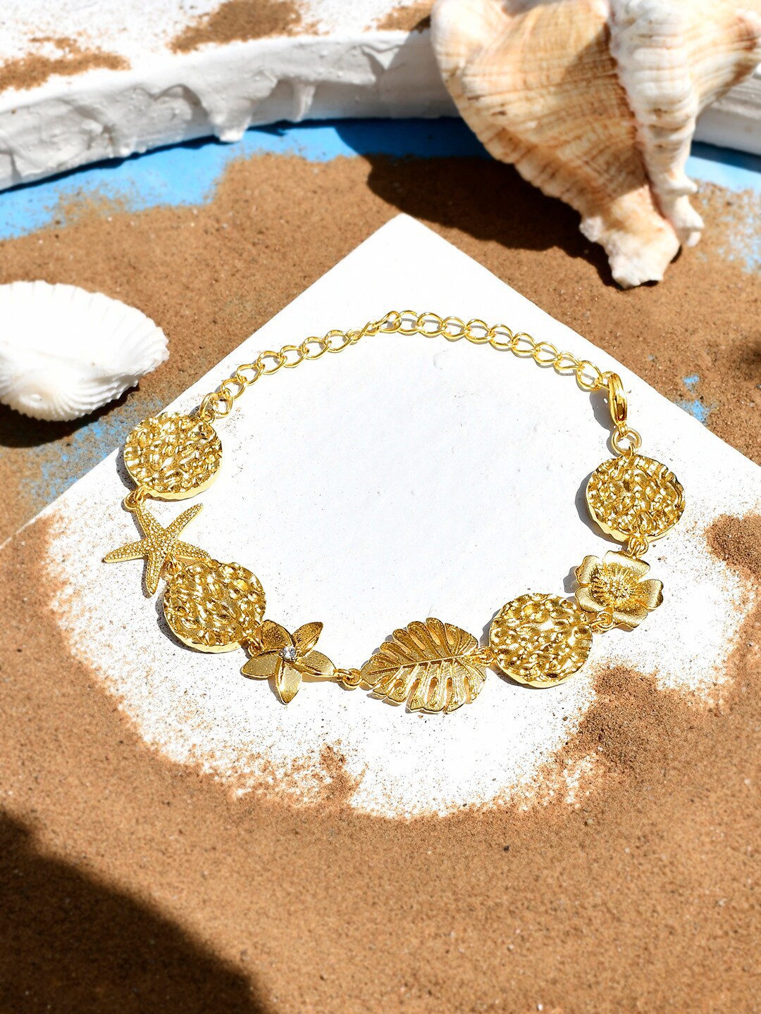 Voylla Gold-Plated Tropical Wraparound Bracelet