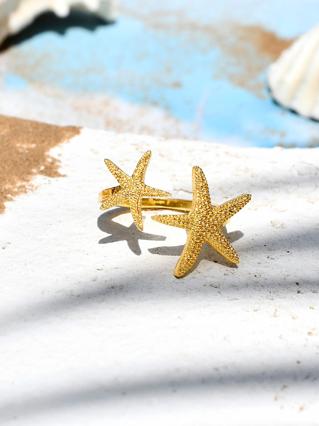 Voylla Gold Plated Open Finger Ring