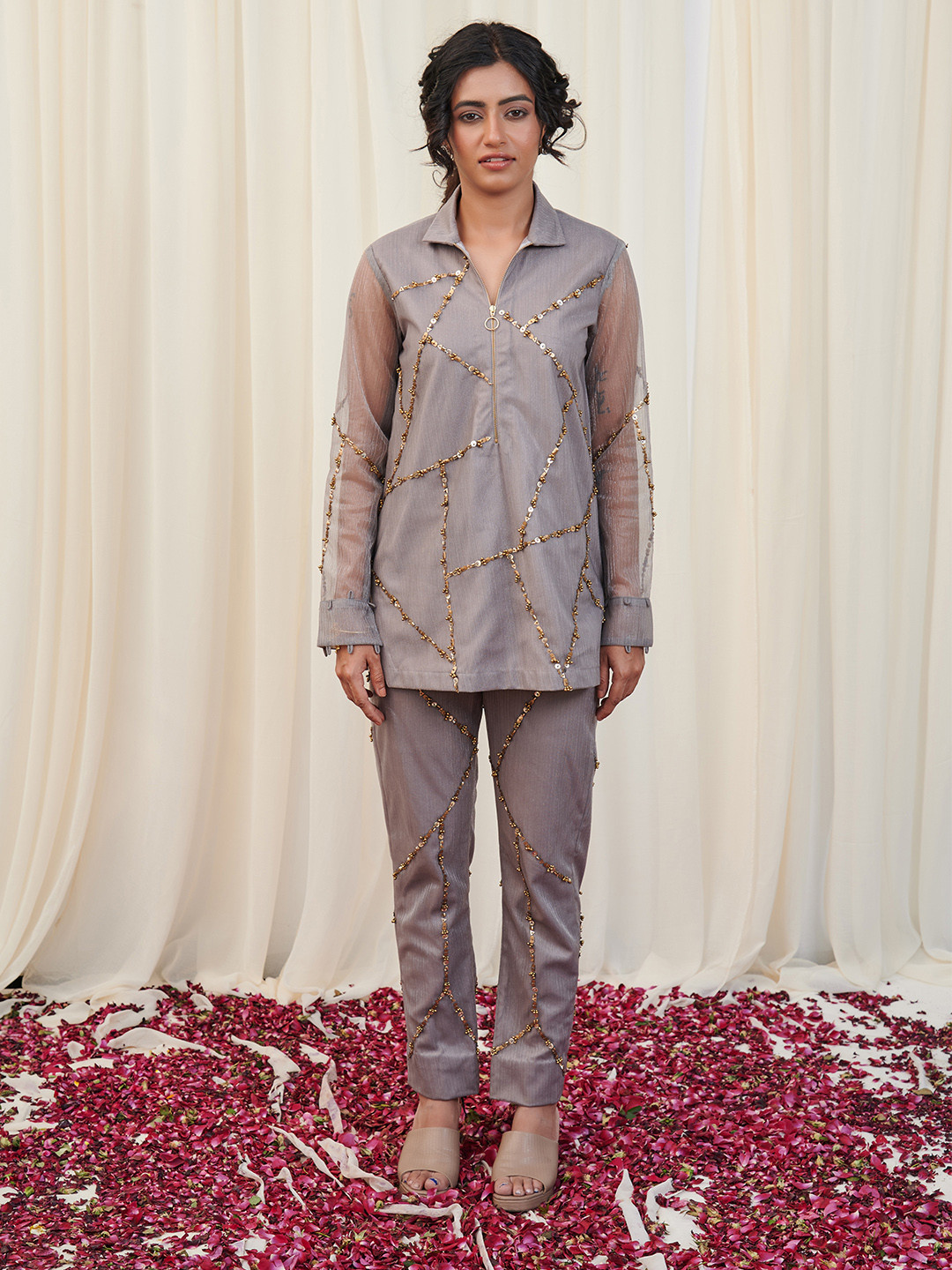 RIRASA Shikaram Embellished Top With Trousers Co-Ords