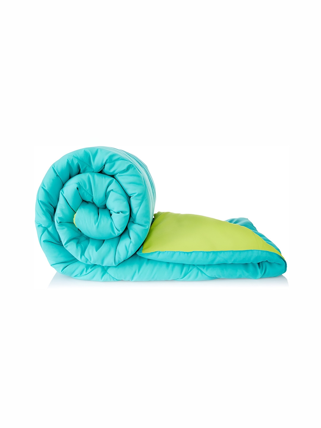 CHICERY Green & Turquoise Blue 200 GSM Single Bed Reversible Comforter