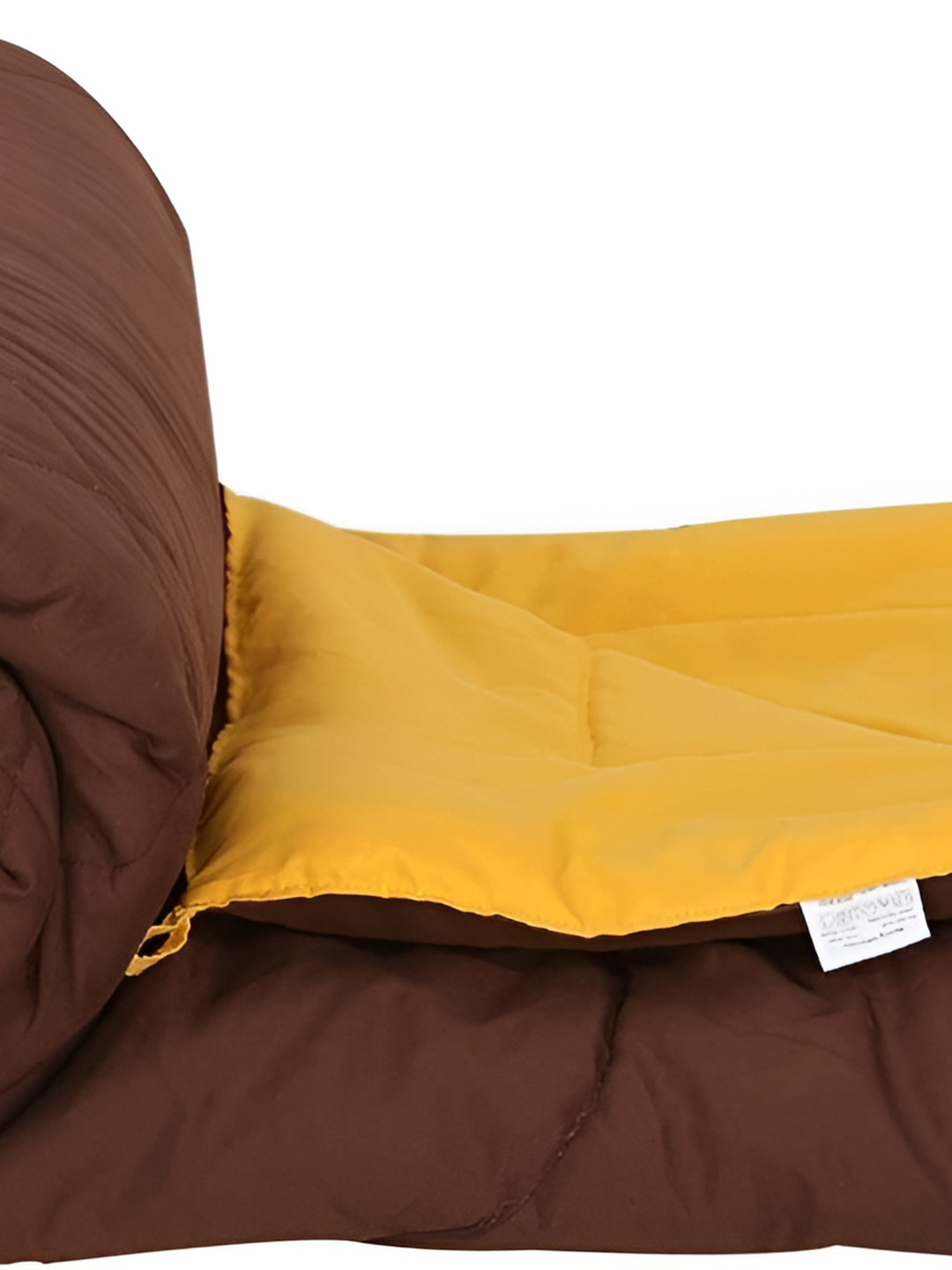 CHICERY Brown & Yellow Microfiber Reversible Double Bed Comforter