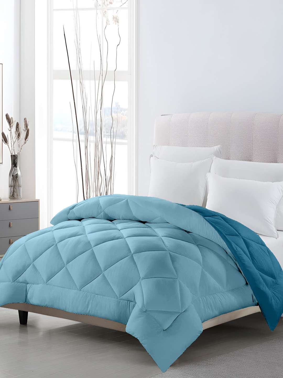 CHICERY Blue & Green Ultra Soft Double Bed Comforter
