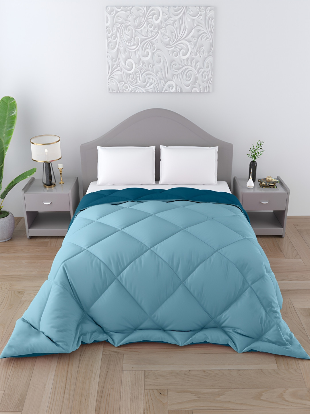 CHICERY Teal & Blue Double Bed Comforter