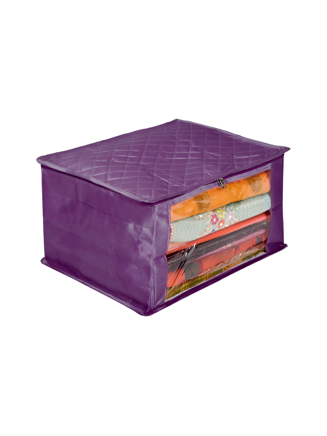 Kuber Industries Purple Printed Fabric Multi-Utility Organisers