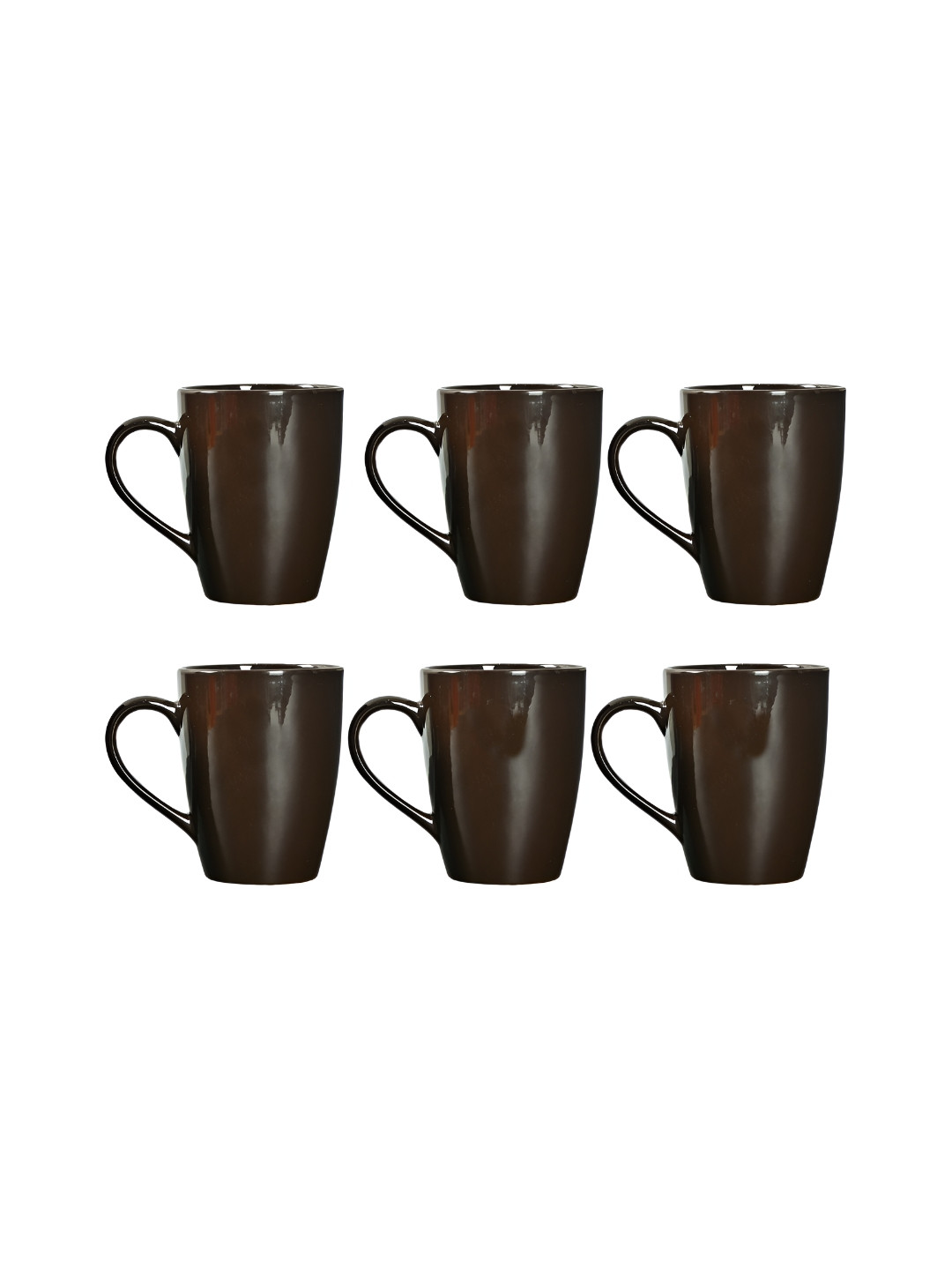 Femora Pride Brown Ceramic Handmade 6 Piece Mugs-360ml