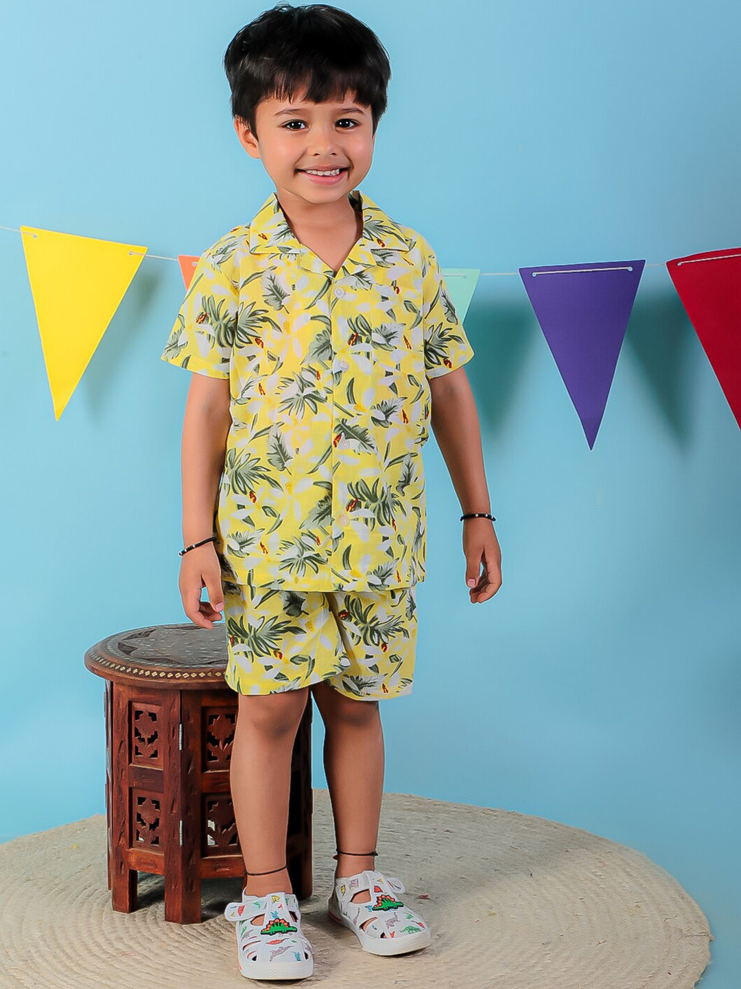 Stuffie Land Boys Tropical Printed Pure Cotton Night suit