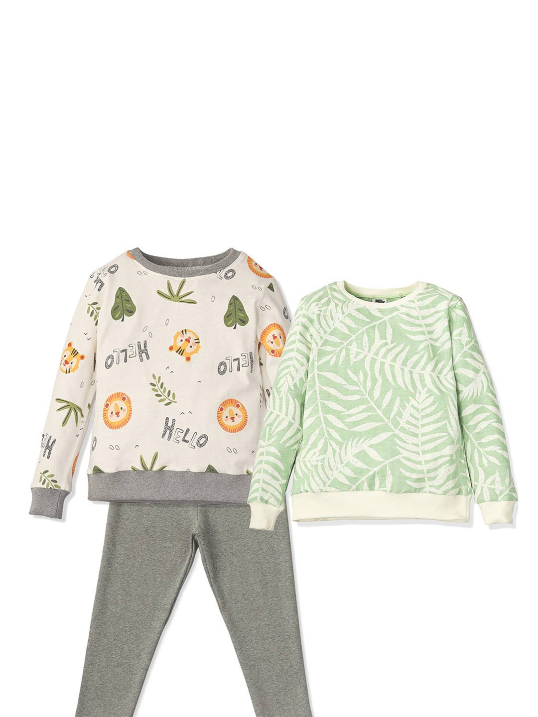 BforBlossom Kids Pack Of 2 Tropical Printed T-shirts With Lounge Pant