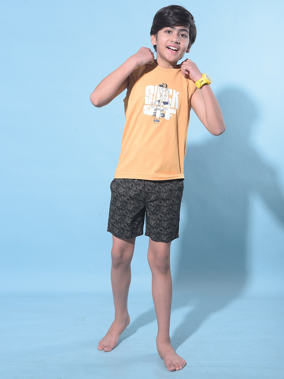 Crimsoune Club Boys Varsity Round Neck Cotton Slim Fit T-shirt