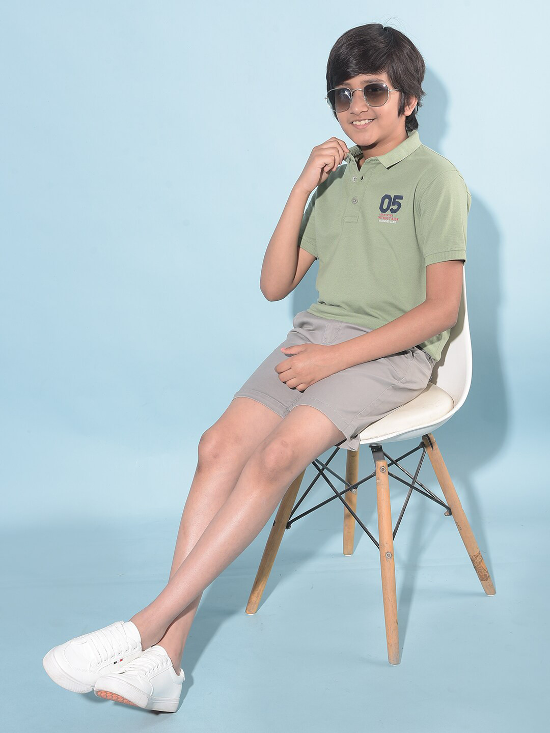 Crimsoune Club Boys Polo Collar Short Sleeves Slim Fit Cotton T-shirt