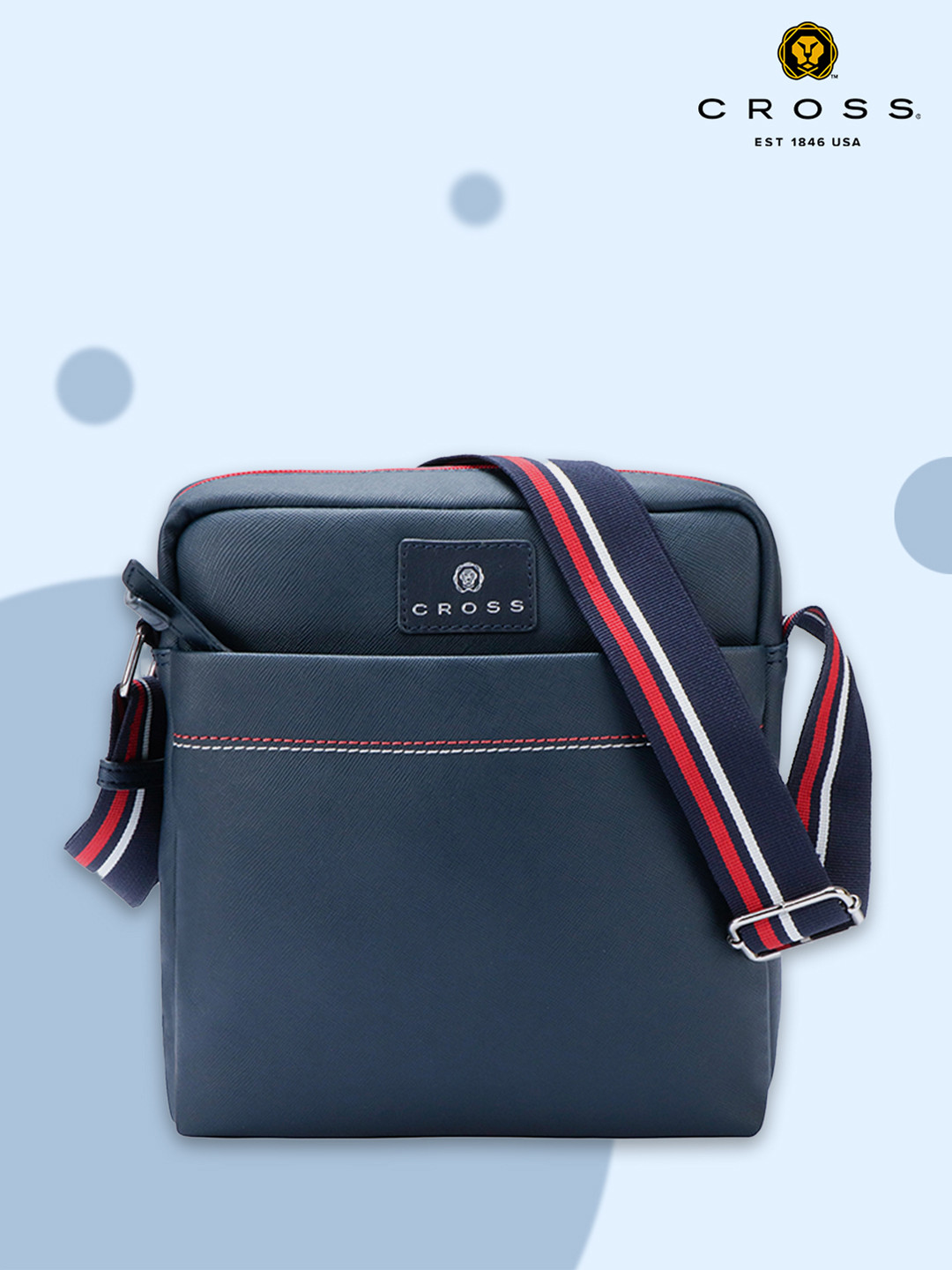 Cross Leather Structured Crossbody Bag