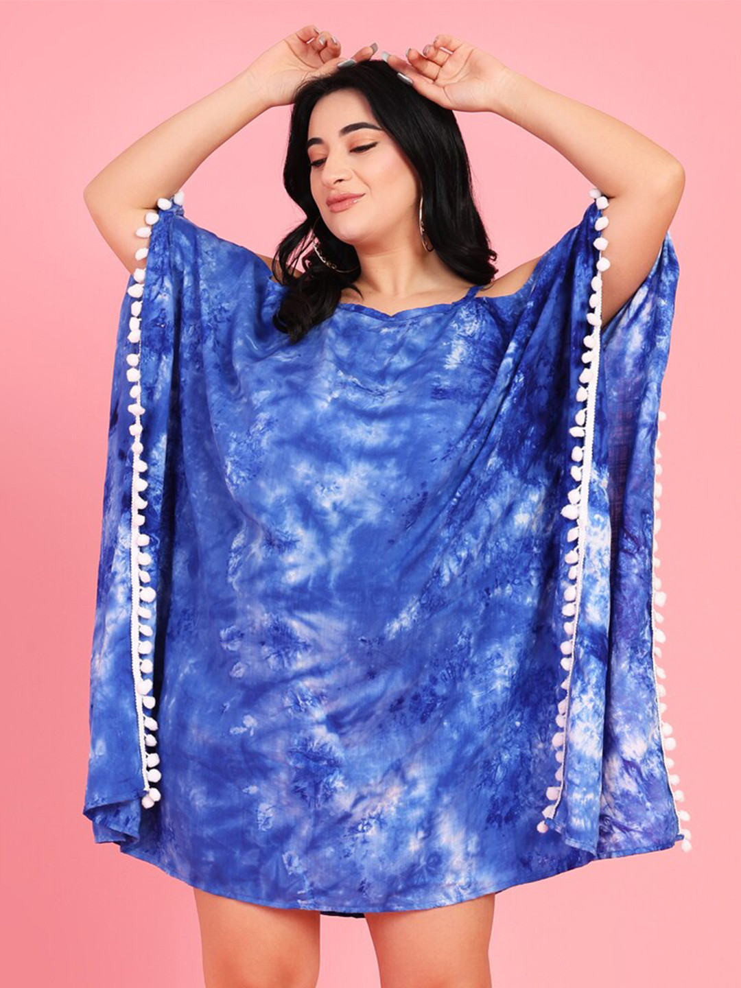 Curvy Love Plus Size Tie & Died Kaftan Nightdress