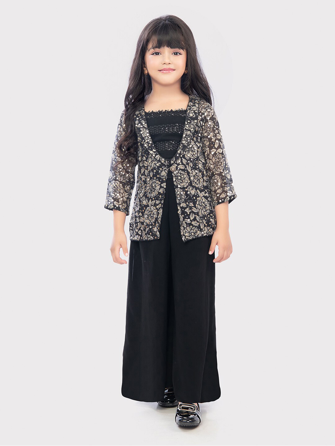 BETTY Girls Square Neck Top & Palazzos with Jacket
