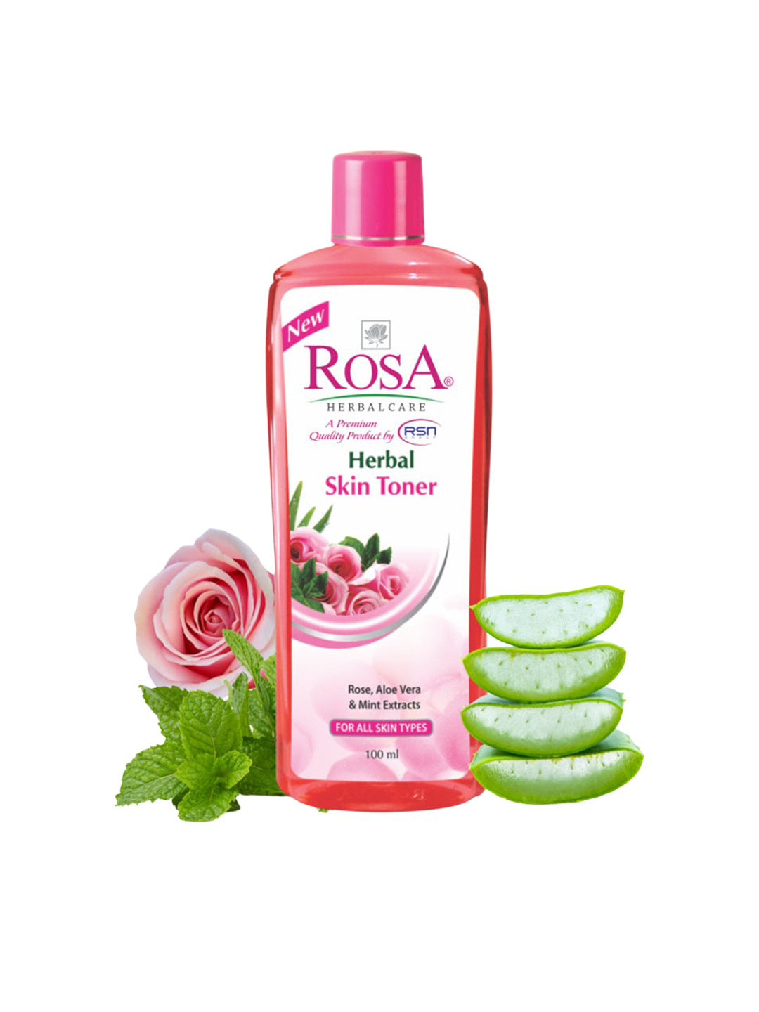 ROSA Pure Rose Aloe Vera & Mint Skin Toner For Face Glowing & Radiance Skin -1L
