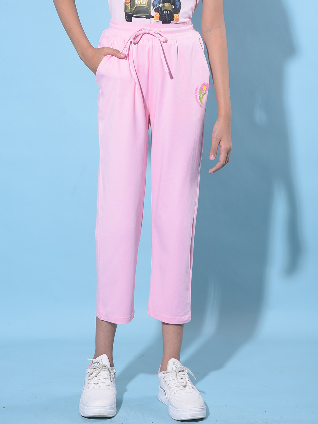 Crimsoune Club Girls Three-Fourth Length Cotton Track Pants