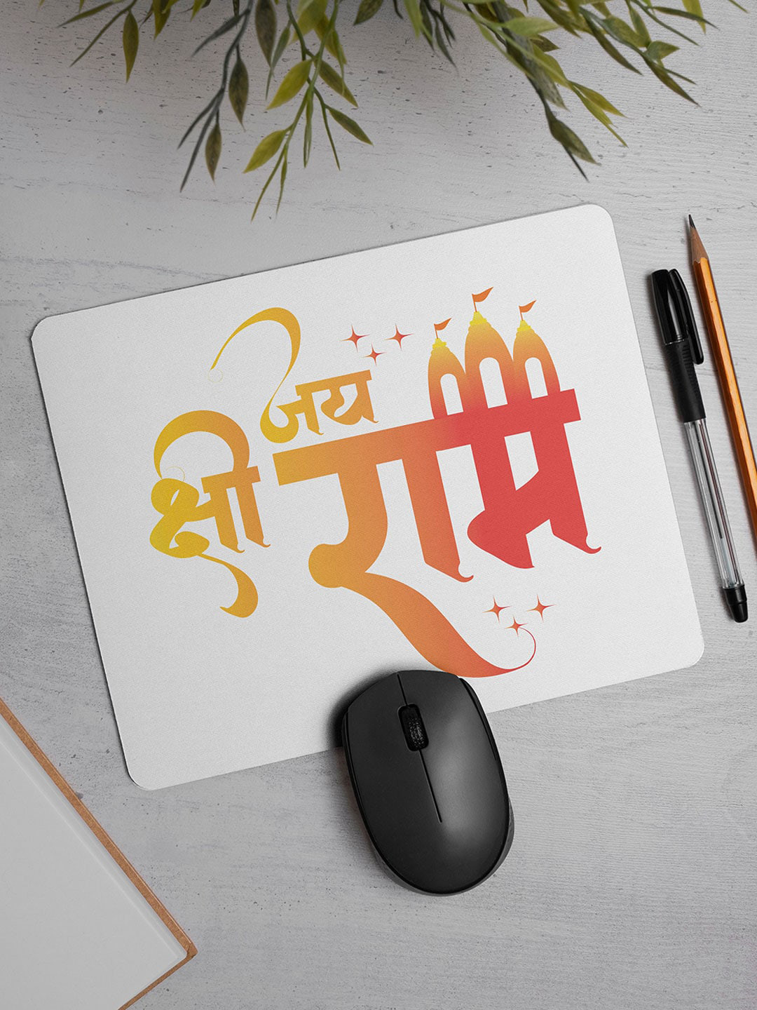 DecorTwist Printed Mouse Pad Non-Slip-Resistant Rubber Base Desk Mousepad