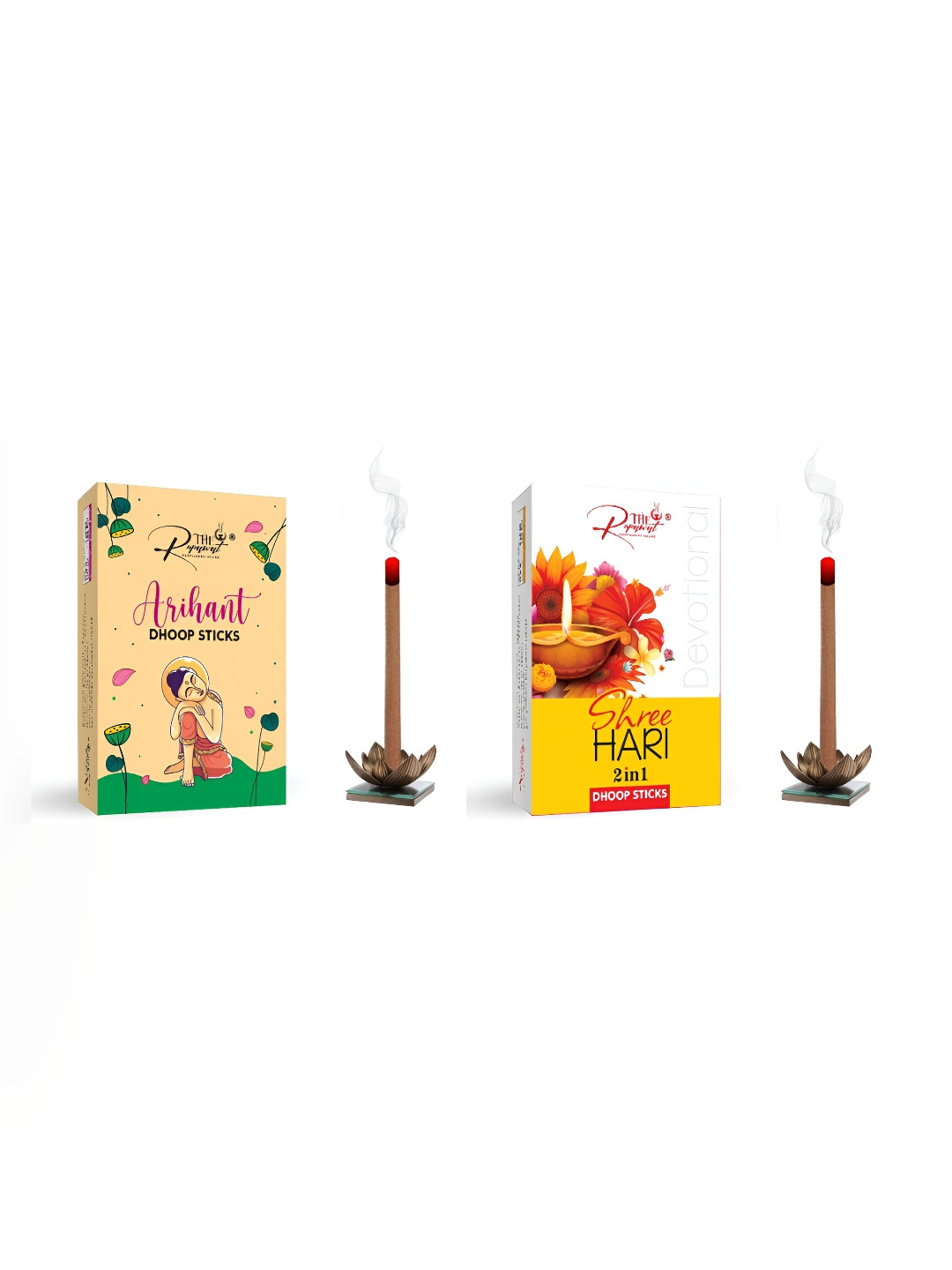 THE RUPAWAT Perfumery House 2-pcs Brown Arihant & Shree Hari Dhoop Sticks