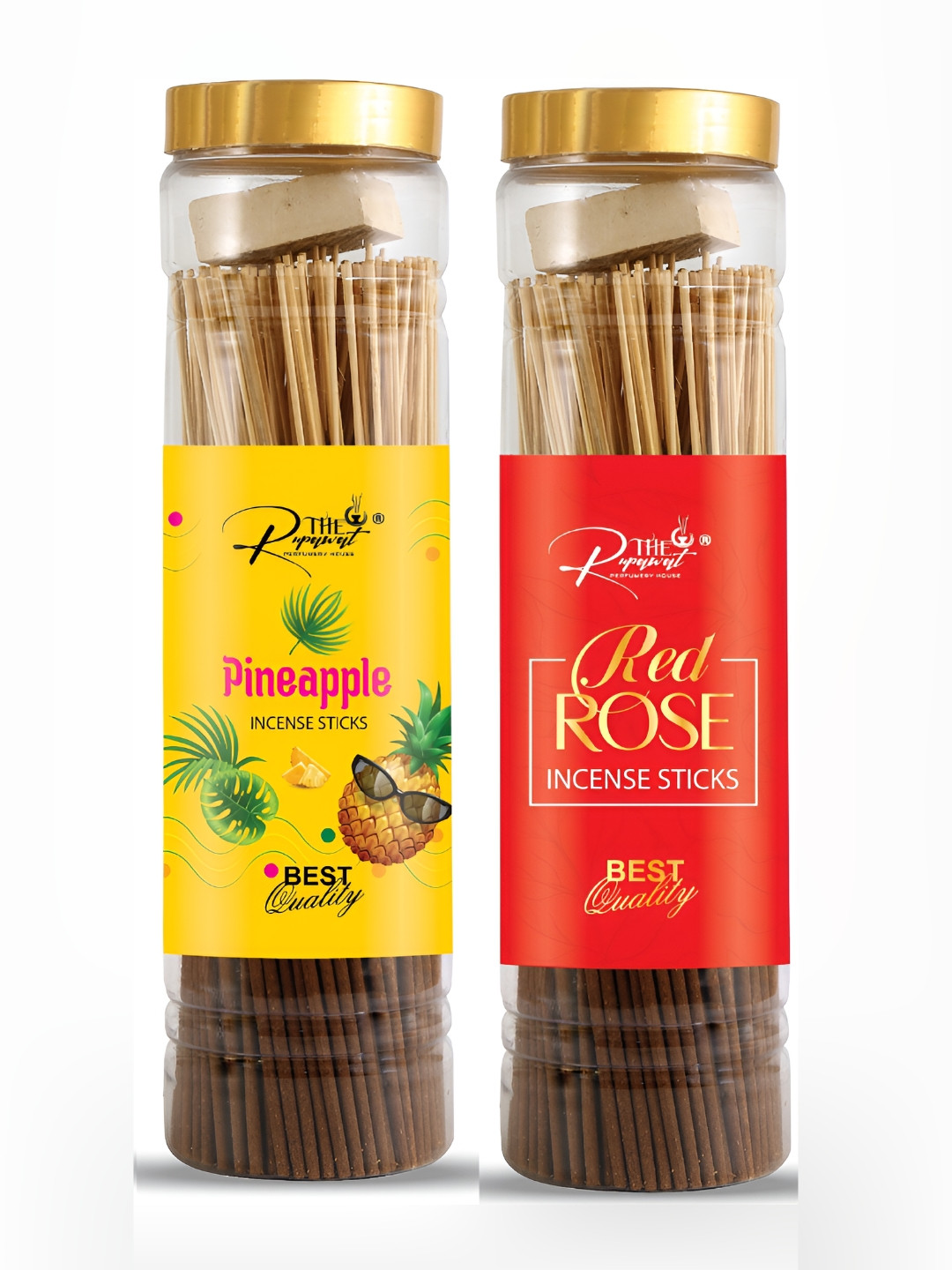 THE RUPAWAT Perfumery House 2-pcs Brown Pineapple & Rose Incense Sticks