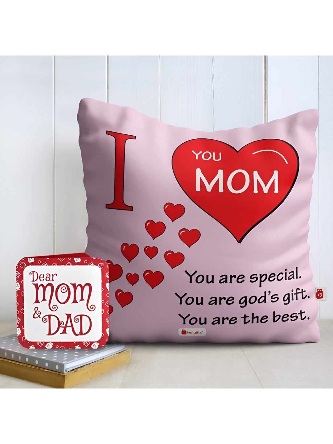 Indigifts Love for Mom Printed Cushion Cover with Filler