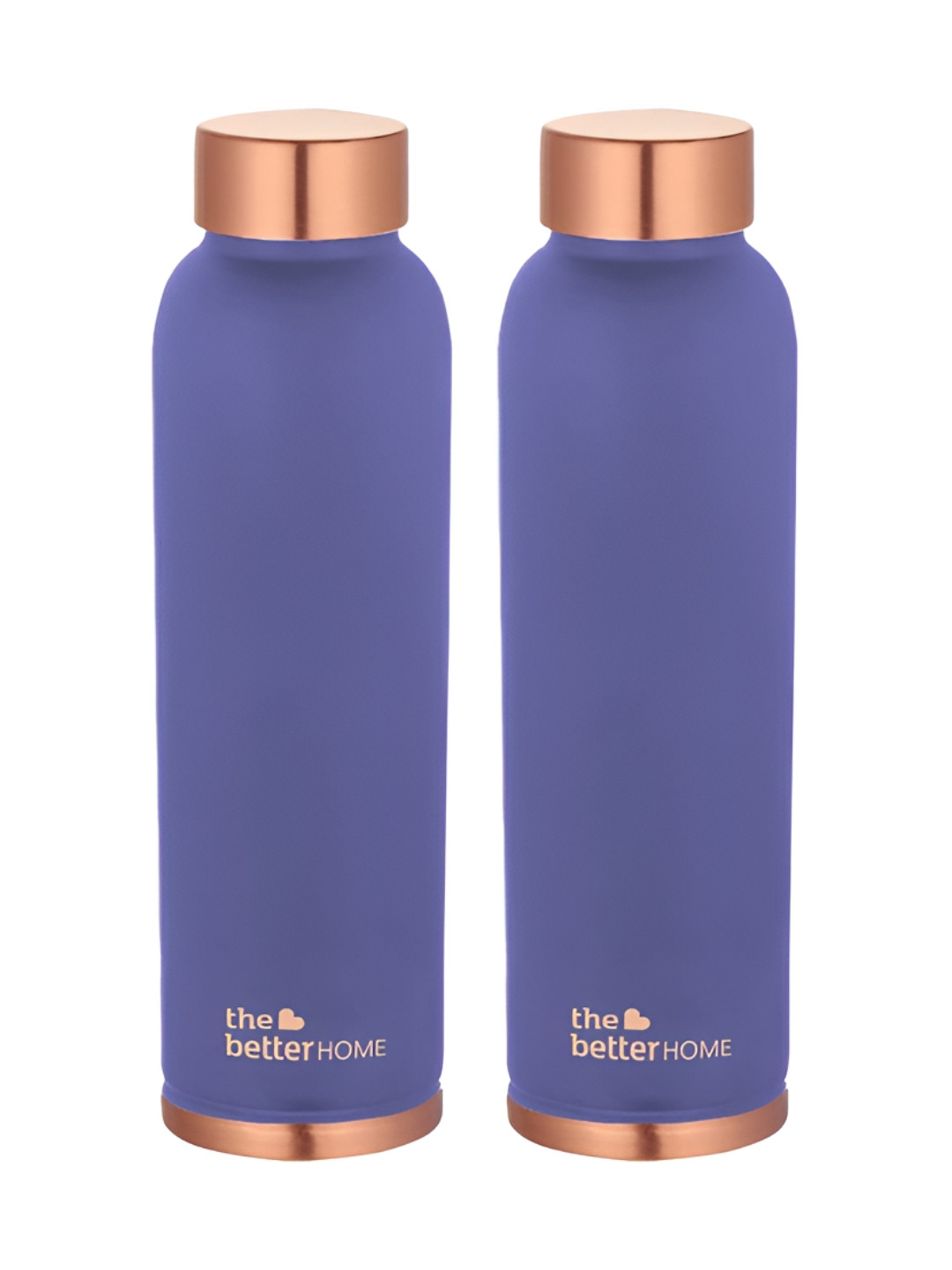 The Better Home Purple 2 Pieces Copper Water Bottles 950 ml Each