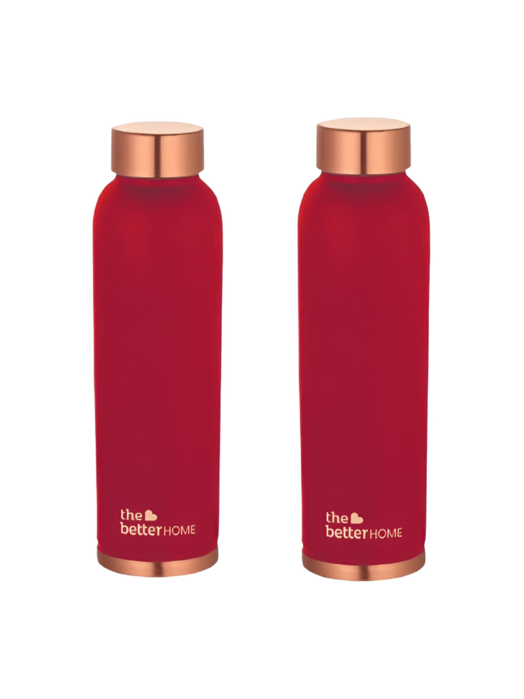 The Better Home Maroon 2 Pieces Copper Water Bottles 950 ml Each