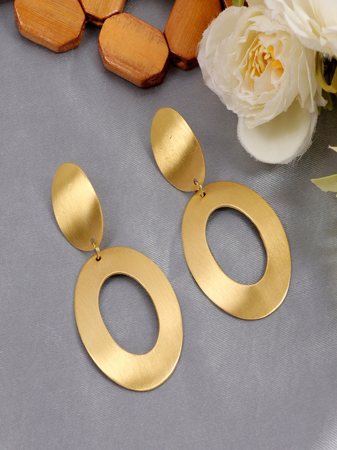 UNIVERSITY TRENDZ Gold-Plated Anti-Tarnish Waterproof Contemporary Drop Earrings