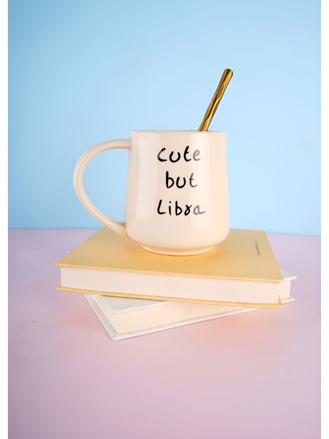 WEAVING HOMES Mayuresh Name Personalised Cream Typography Ceramic Handmade 2 Piece Mugs-250ml