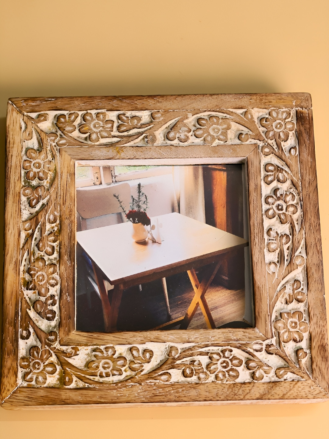 WEAVING HOMES Brown Wood Table Photo Frames