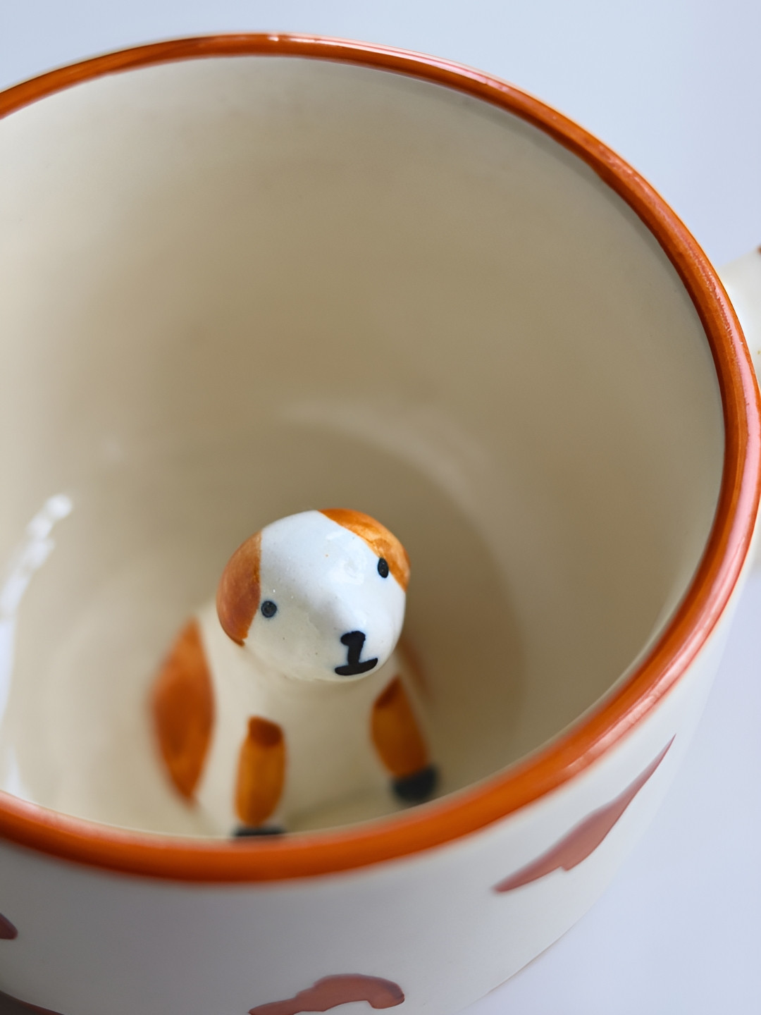 WEAVING HOMES Evil Eye Off White Conversational Ceramic Handmade Mug-220ml