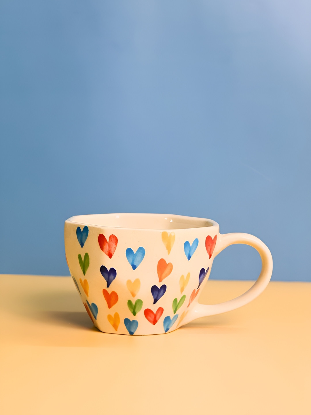 WEAVING HOMES Peach Conversational Ceramic Microwave Safe 2 Piece Mugs-200ml