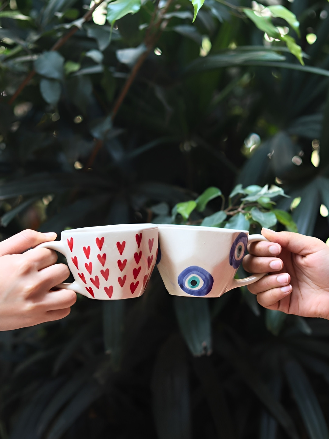 WEAVING HOMES Lo Khada Ho Gaya Main Apne Pairon Pe White Conversational Ceramic Microwave Safe 2 Piece Mugs-200ml