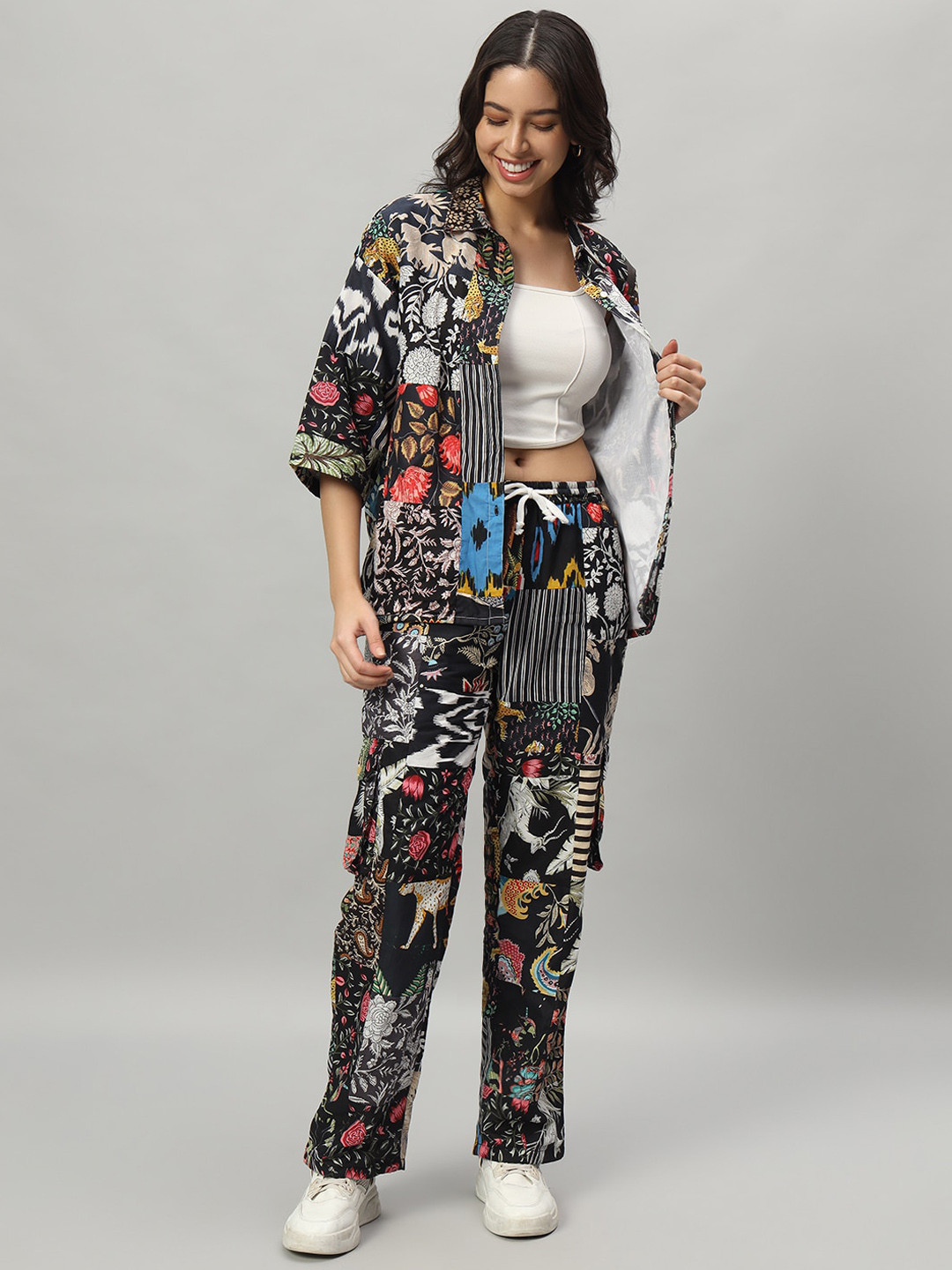 HANDICRAFT PALACE Printed Pure Cotton Shirt With Trousers