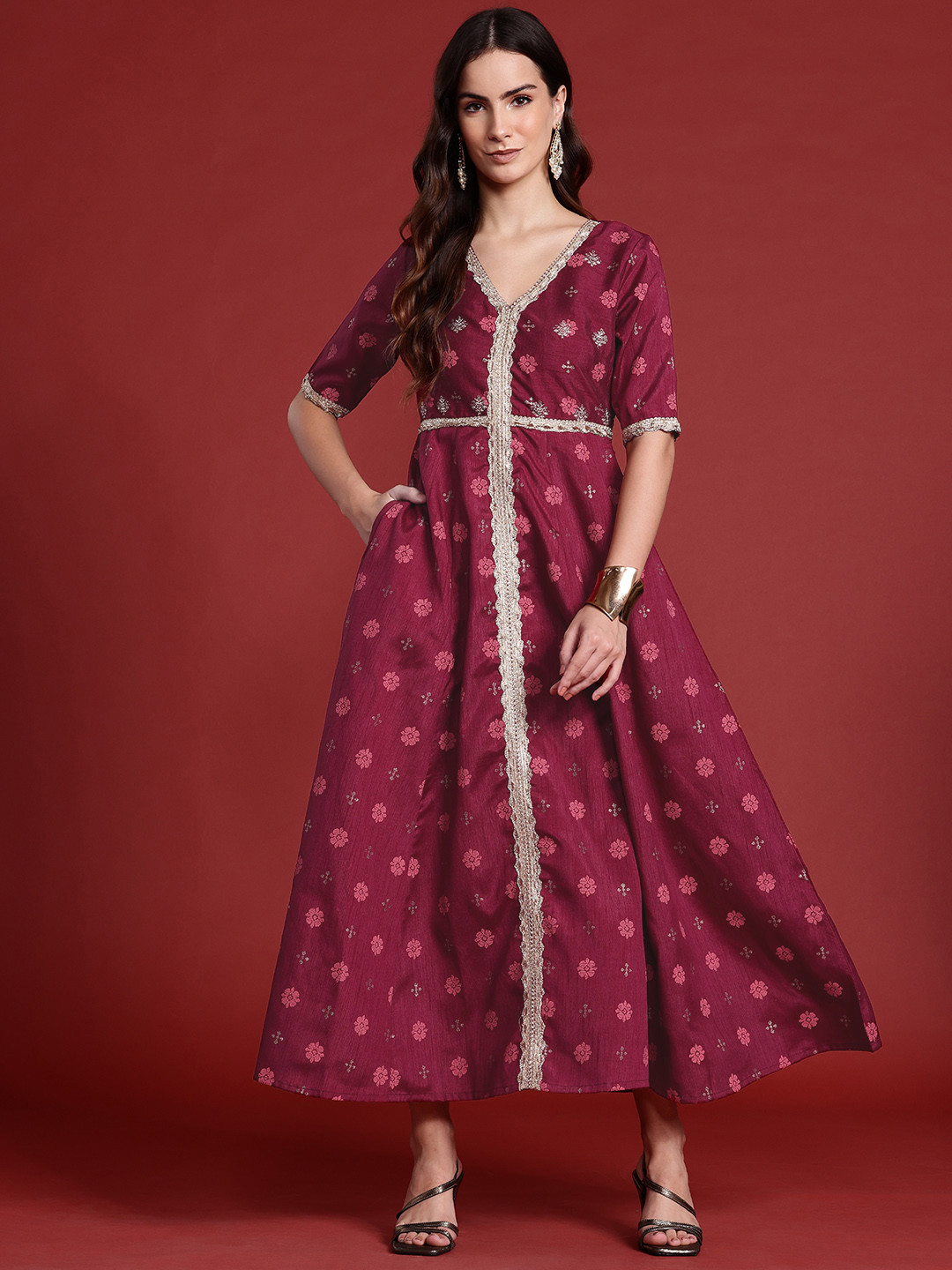 all about you Zari Detail A-line Maxi Dress